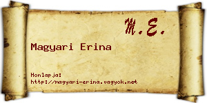 Magyari Erina névjegykártya